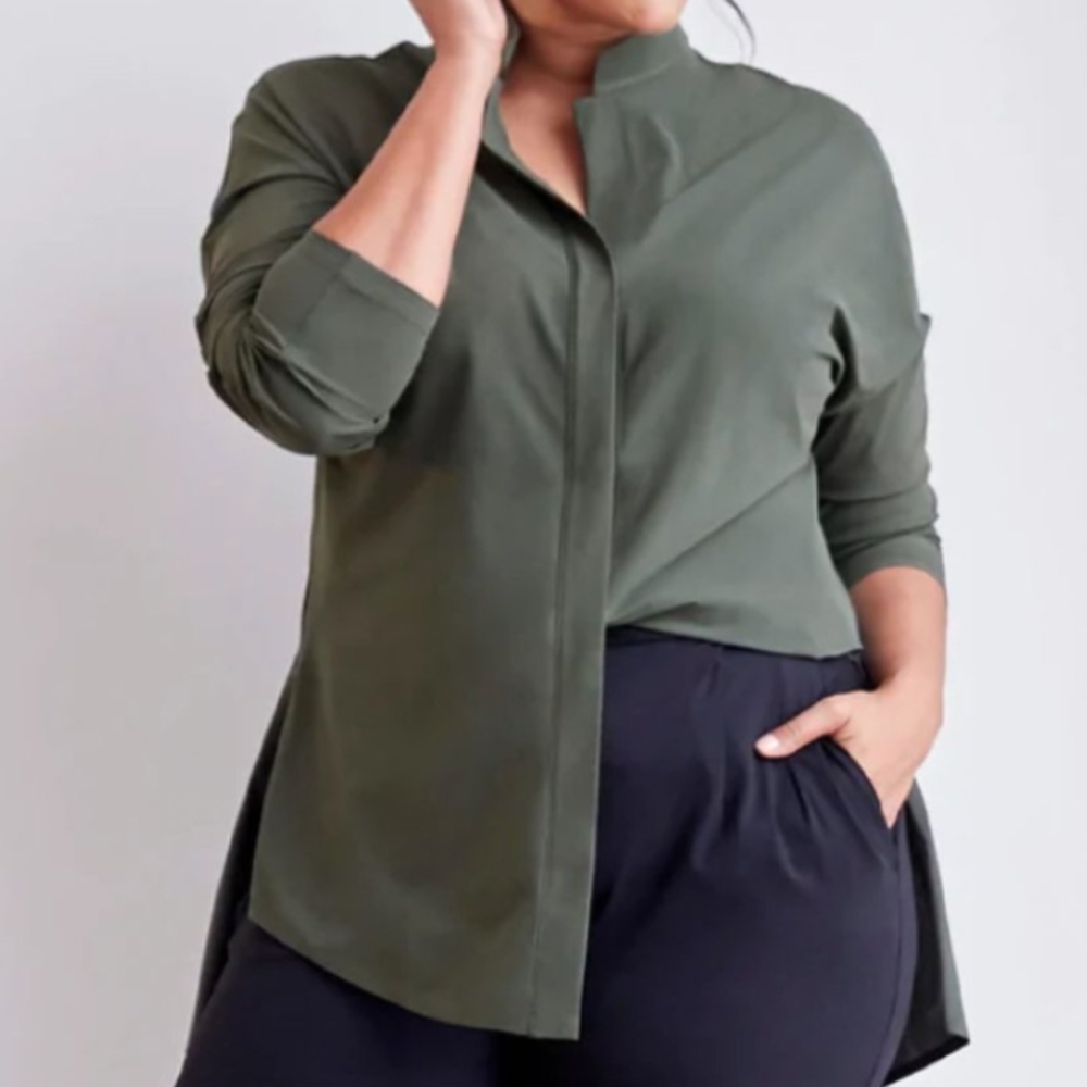 A DAY Something Borrowed Shirt Dark Green size L